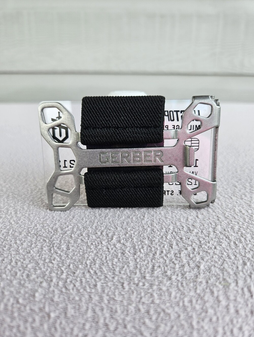 Gerber Barbill Wallet Money Clip Black Silver Elastic Industrial